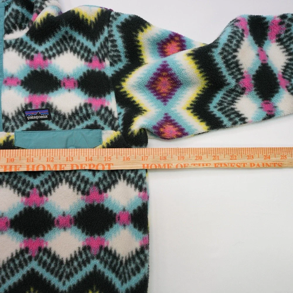 PATAGONIA Synchilla Snap-T Timber Twist Pullover‎ Girl's Size Large 12 Vtg
